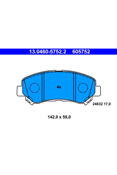 Ate Комплект спирачни накладки за дискови спирачки Nissan 10-Trail 2/10-Trail...