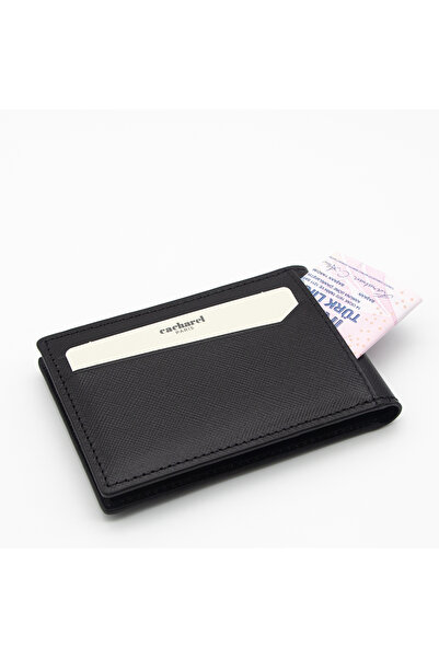 Cacharel Black Wint Leather Credit Card Holder 0336W17