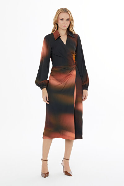 GİZİA Anveloplu Uzun Kollu Düğmeli Elbise