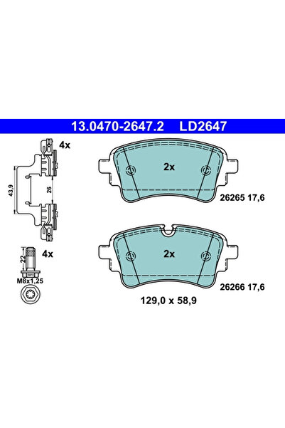 Ate Set Placute Frana Frana Disc Audi A4 B9/A5/A6 C8 Vw Touareg 2015-2023