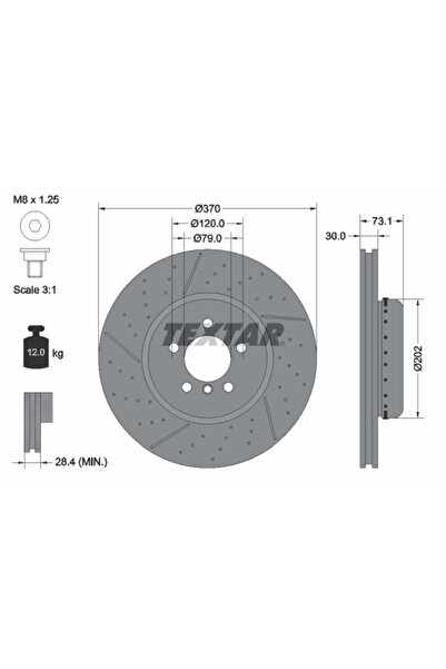 TEXTAR Спирачен диск BMW 3/4