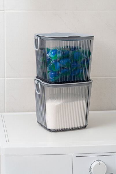 LE PARİS Toz Ve Tablet Deterjan Saklama Kutusu Deterjan Saklama Kabı Küreklik