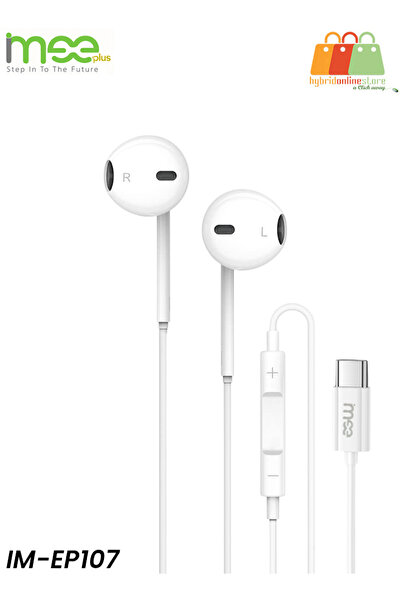 iMee سماعات أذن سلكية PLUS IM-EP107 من النوع C مزودة بميكروفون وصوت ستيريو عا...
