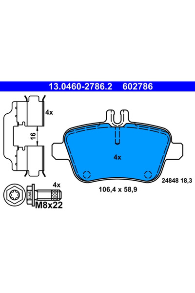 Ate Set Placute Frana Frana Disc Mercedes-Benz A-Class/B-Class Sports Tourer/...