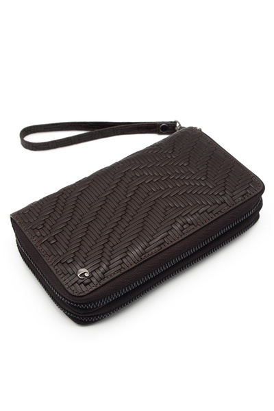 Cacharel Brown Gladiator Leather Unisex Wallet 3369g66