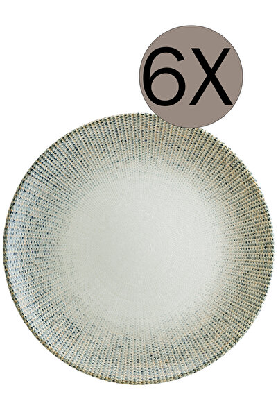 Bonna Porselen Sway Gourmet Düz Tabak 25 cm 6'lı Takım S-MT-SWYGRM25DZ