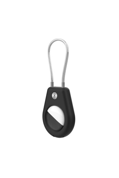 Other Etui na lokalizator Apple AirTag ze stalową linką - czarne
