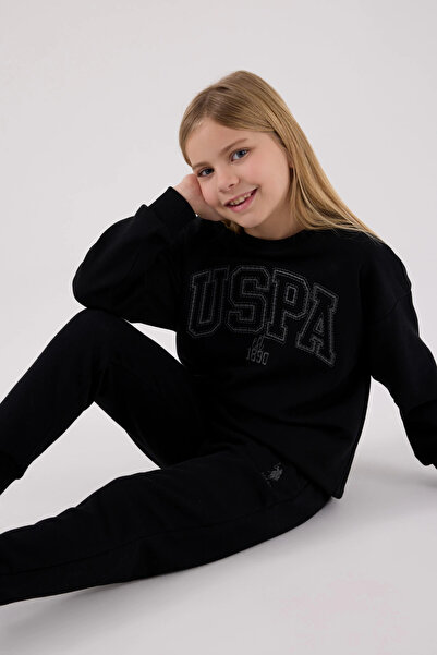 U.S. Polo Assn. 4-15 Years Old Licensed Us Polo Assn Girl's Set-Black