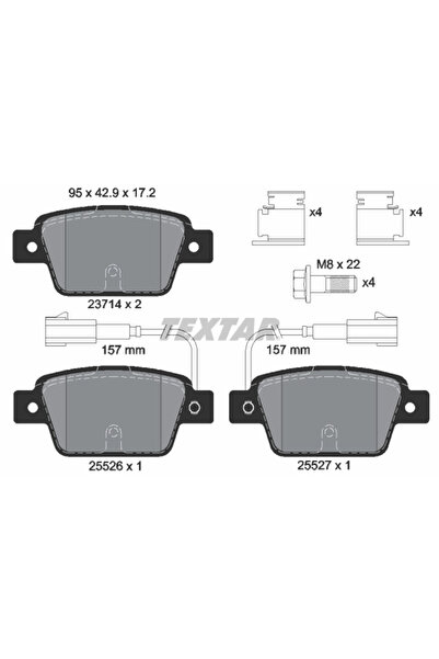TEXTAR Комплект спирачни накладки Дискова спирачка Chrysler Delta Fiat Bravo ...