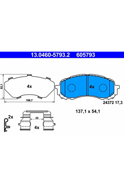 Ate Set Placute Frana Frana Disc Subaru Impreza/Legacy 5/Outback 2000-2014