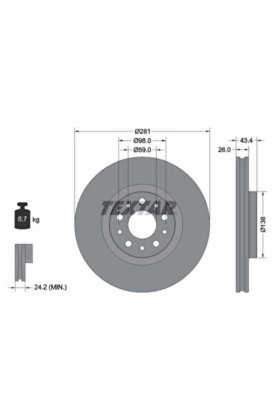 TEXTAR Disc Frana Fiat Tipo
