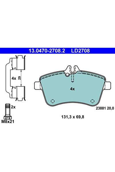 Ate Set Placute Frana Frana Disc Mercedes-Benz A-Class/B-Class Sports Tourer