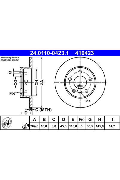Ate Disc Frana Opel Zafira / Zafira Family B/Zafira B Autoutilitara/Limuzina ...