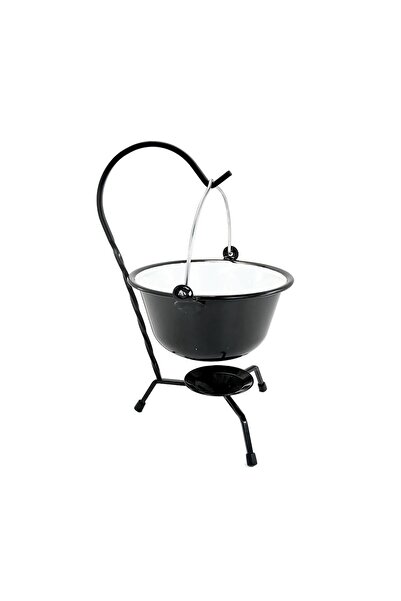 Perfect Home Set for serving cauldron, enamelled, black, 0.8 L, black stand