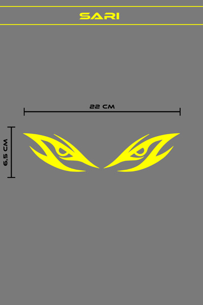 Ydm Reklam KESKİN BAKAN UNİVERSAL GÖZ 22*6,5 CM STİCKER KAPLAMA MODİFİYE SETİ...