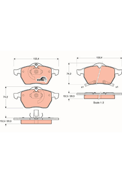 TRW Set Placute Frana Frana Disc Opel Astra G/Zafira A Microbus Saab 9-3/9-5/...