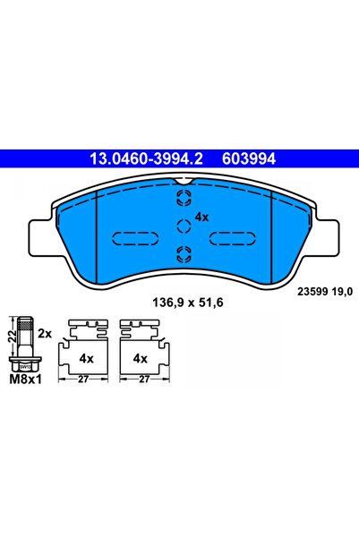 Ate Set Placute Frana Frana Disc Citroen Berlingo / Berlingo First Microbus/C...