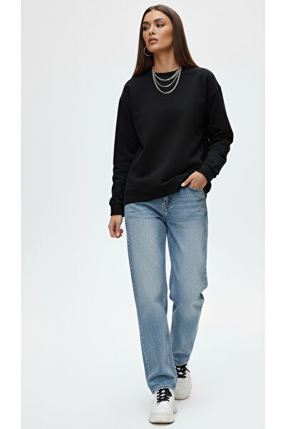 BİSİKLET YAKA BASIC KADIN SWEATSHIRT