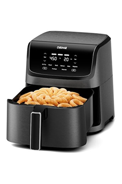DEIME Friteuză cu aer cald, 7, 2 litri, 1700 W, cuptor fără ulei, capacitate mare cu 8 programe, vizibilă