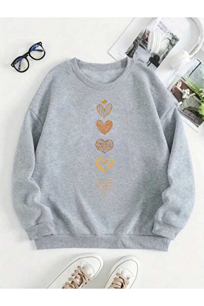 tkn your style TAÇ KALP Hanorac oversize cu design imprimat la modă