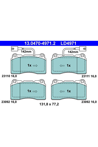 Ate Set Placute Frana Frana Disc Alfa Romeo 159/166/Brera Lancia Kappa Cupe