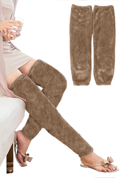 Nurnivus Leg Stifle Plush Leg Knee Warmer over Socks Footless Thermal Wesoft Plush Knee Leg Warmer Leggings