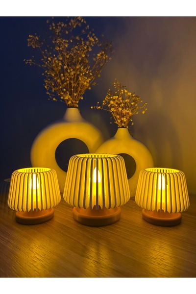 Ossa 3’lü Dekoratif modern tealight Mumluk Seti – Sıcak Işıklı, Şık Ev Dekoru