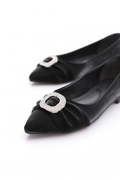 DGN Pm386-K488 Women's Stone Buckle Decorated Ballerinas