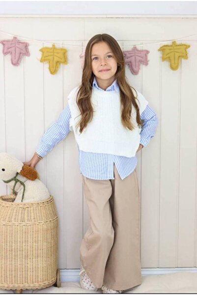 Jolly Kids Set stil 3 piese pentru fete, cu pantaloni din denim, tricot și cămașă