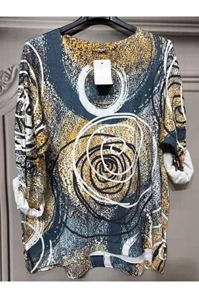 Butik Ayseba Women's Italian Soft Patterned Knitwear Sweater