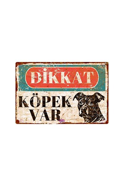Hayg Equipment Dikkat Köpek Var Yazılı Staffordshire Terrier Metal Duvar Tabe...
