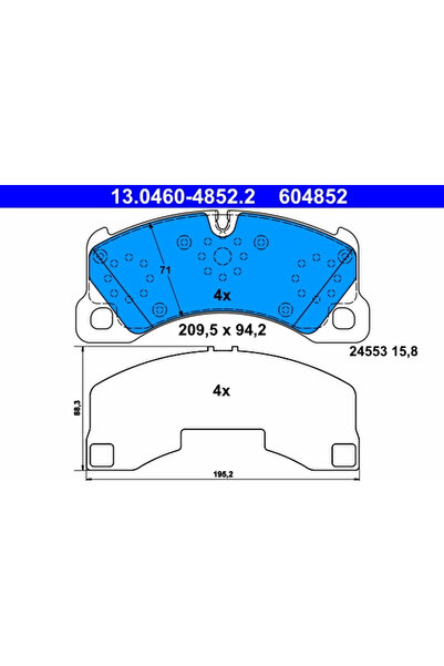 Ate Set Placute Frana Frana Disc Porsche Cayenne/Panamera Vw Touareg