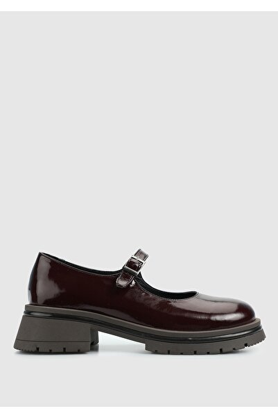 Provoq Pantofi de damă din piele burgundy