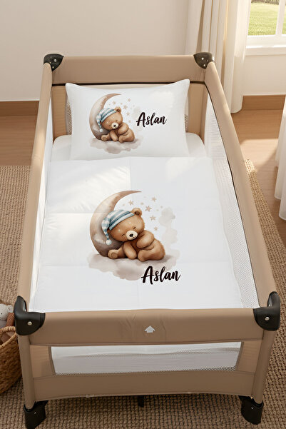 Homamia İsme Özel 4 Mevsim Park Yatak Uyku Seti (70×120) %100 Pamuk