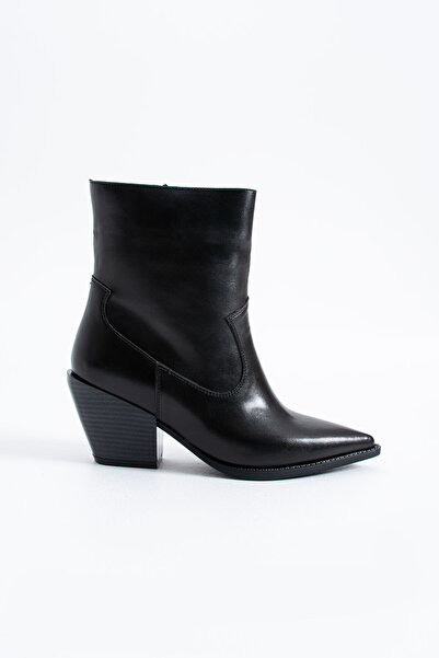 Siena Shoes Sergio Kadın Western Topuklu Bot Siyah