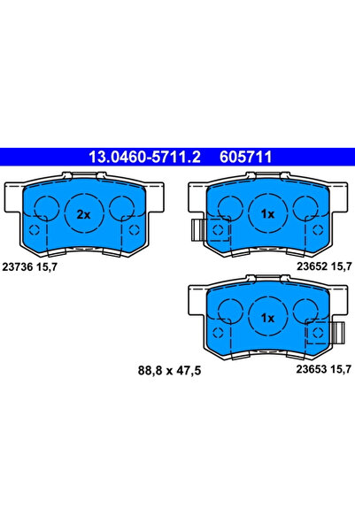 Ate Комплект спирачни накладки дискови спирачки Honda Accord 7/Avancier/Cr-5 2
