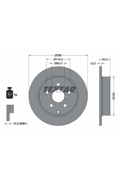TEXTAR Disc Frana Toyota Mirai/Prius Plus Toyota (Gac) Verso