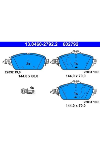 Ate Set Placute Frana Frana Disc Mercedes-Benz C-Class/E-Class