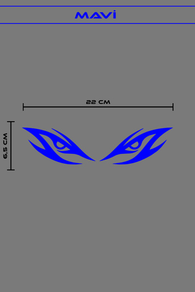 Ydm Reklam KESKİN BAKAN UNİVERSAL GÖZ 22*6,5 CM STİCKER KAPLAMA MODİFİYE SETİ...