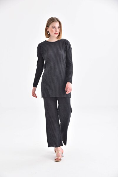 MyRia Ribbed Camisole Top and Bottom Set Black