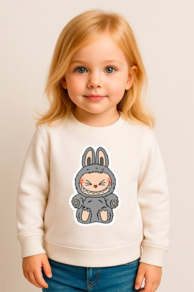 SVART WEAR سويت شيرت للأطفال مطبوع عليه Labubu مصنوع من القطن بنسبة 100% مضحك...