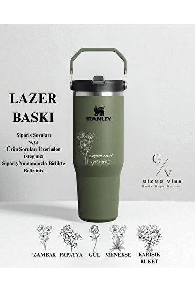 Stanley Kişiselleştirilmiş The IceFlow™ Flip Straw Tumbler 30 oz Pipetli Term...