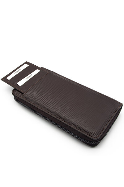 Cacharel Brown A.Shell Leather Unisex Wallet 21055A4K