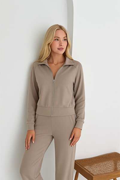 Velista Kadın Modal Kumaş Yumuşak Dokulu Fermuarlı Eşofman Takımı