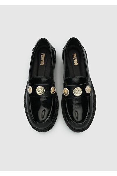 Provoq Черни кожени дамски обувки