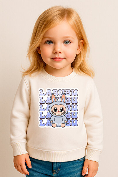 SVART WEAR سويت شيرت للأطفال مطبوع عليه Labubu مصنوع من القطن بنسبة 100% مضحك...