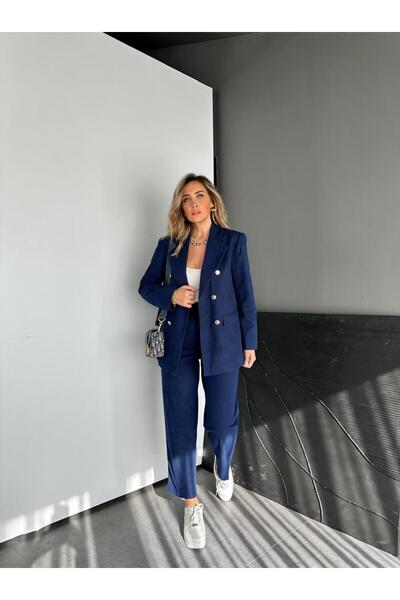 Zerrincan Giyim Lacivert Ceket Pantolon Fitilli Kadife Takım