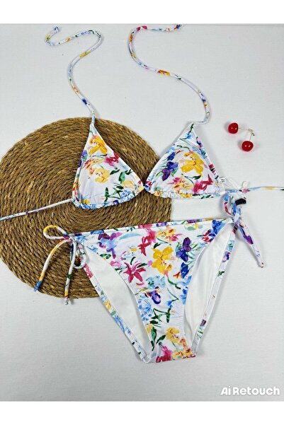 VAJESTO Γυναικείο ελαστικό ύφασμα ελαστικό σετ μπικίνι με κορδόνι με κορδόνι τρίγωνο