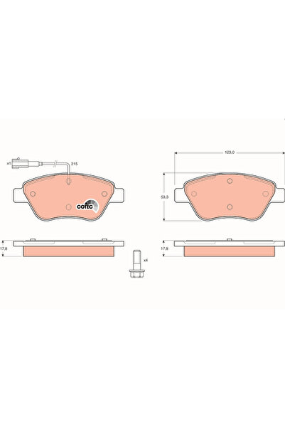 TRW Set Placute Frana Frana Disc Alfa Romeo Mito Citroen Nemo Autoutilitara/L...