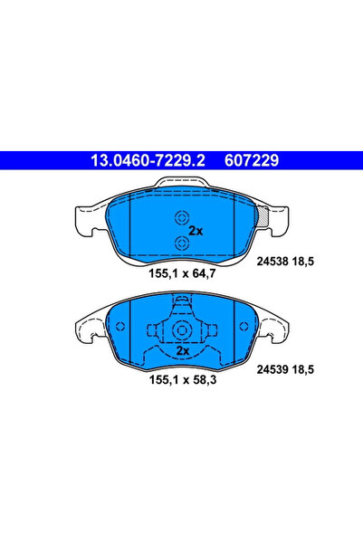 Ate Set Placute Frana Frana Disc Citroen Berlingo / Berlingo First Microbus/B...